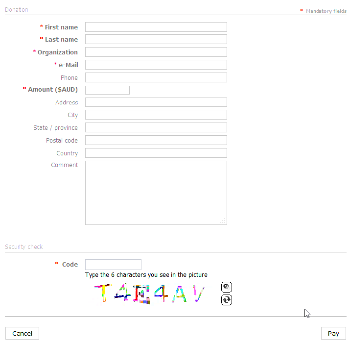 Inaccessible Captcha system employed in D4D site prior to redesign (click image to enlarge)